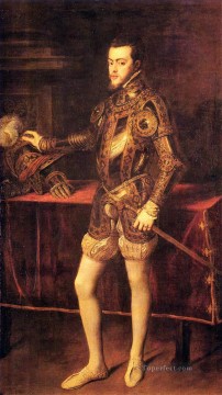 ティツィアーノ Painting - ティツィアーノ・ティツィアーノ王子役のフィリップ2世